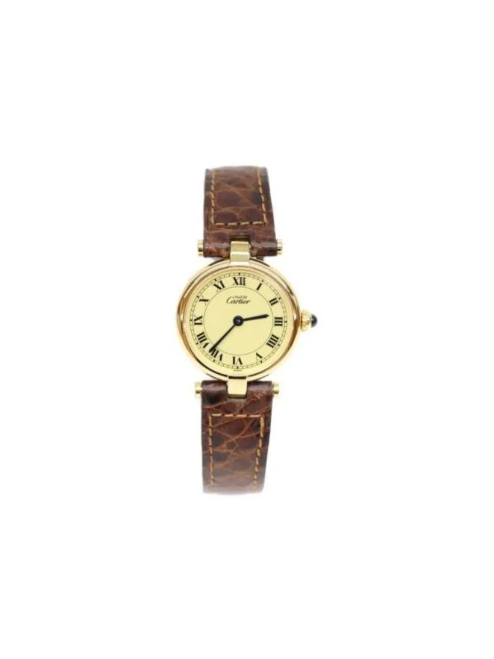 Cartier Must Vendeme Vermeil SM Ivory Circle Roman Dial